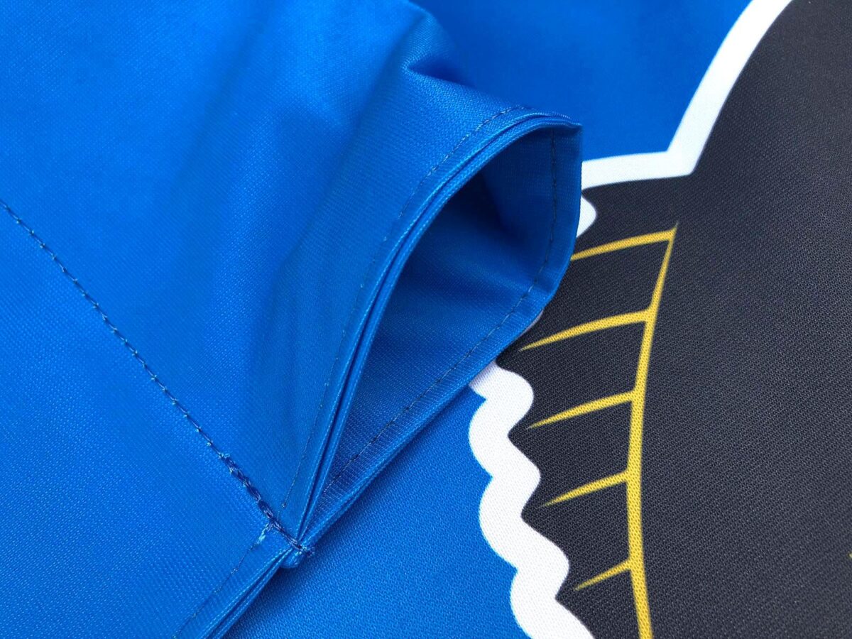 Fabric Cafe Banner with Eyelets and Pocket at Top